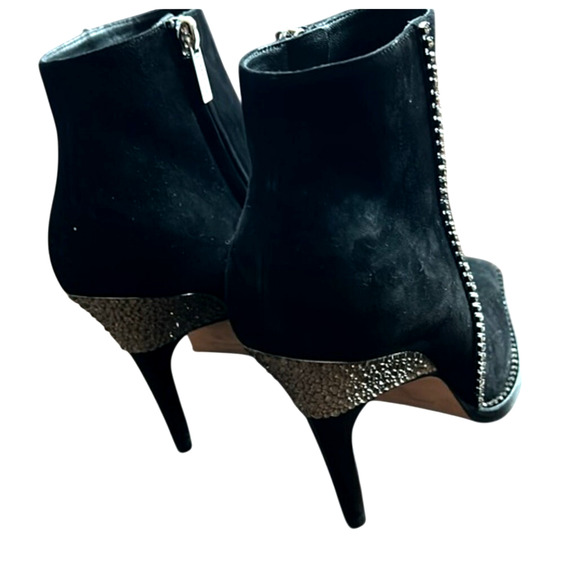 Jimmy Choo 7 Brecken 100 Crystal Embellished Suede Ankle Boots Crystal Black 37 - Picture 10 of 13